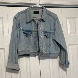 Denim Blue Cropped Jacket